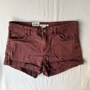H&M Women’s Denim Shorts size 6 US, solid Copper Red